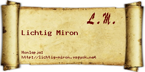 Lichtig Miron névjegykártya